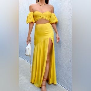 NWT yellow skirt set